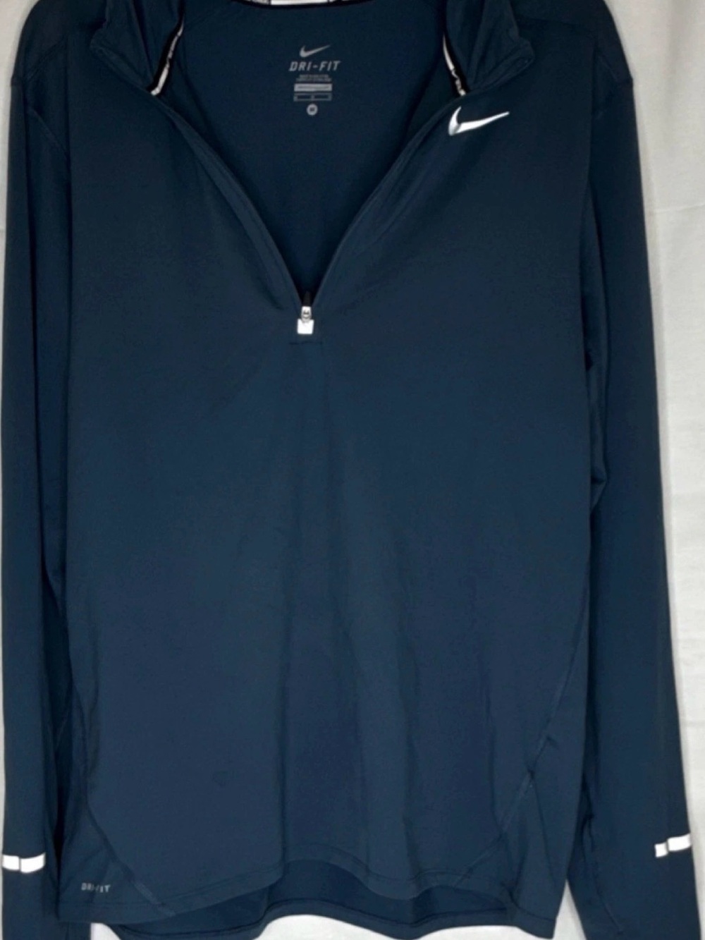 Nike Dri-FIT 1/4 Zip Long Sleeve Athletic Pullover Blue Men's Medium